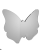Acrylglasplatte in Schmetterling-Form konturgefräst <br>einseitig 4/0-farbig bedruckt