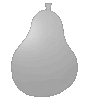 Polystyrolplatte in Birne-Form konturgefräst <br>beidseitig 4/4-farbig bedruckt