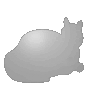 Polystyrolplatte in Katze-Form konturgefräst <br>beidseitig 4/4-farbig bedruckt