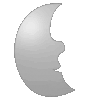 Polystyrolplatte in Mond-Form konturgefräst <br>beidseitig 4/4-farbig bedruckt