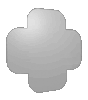 Polystyrolplatte in Pflaster-Form konturgefräst <br>beidseitig 4/4-farbig bedruckt