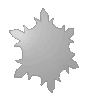 Polystyrolplatte in Schneeflocke-Form konturgefräst <br>beidseitig 4/4-farbig bedruckt